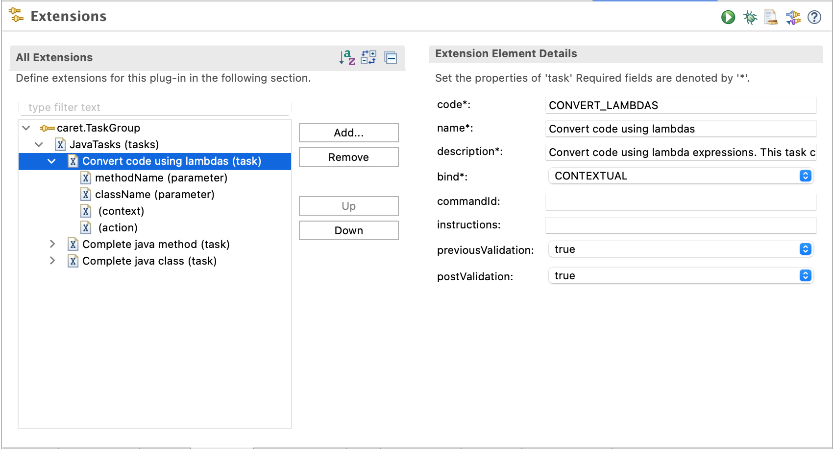 Task Definition Screen